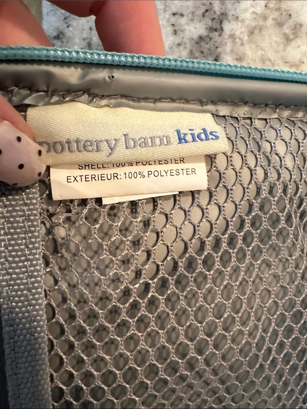 Pottery Barn Fairy Print Lunch Bag - Purple with Aqua Trim